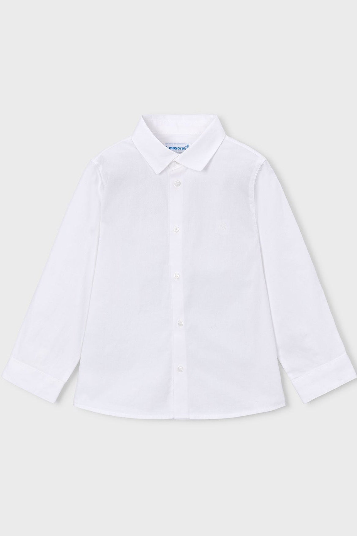 Mayoral Mini Boys Button-up Long Sleeve Shirt white