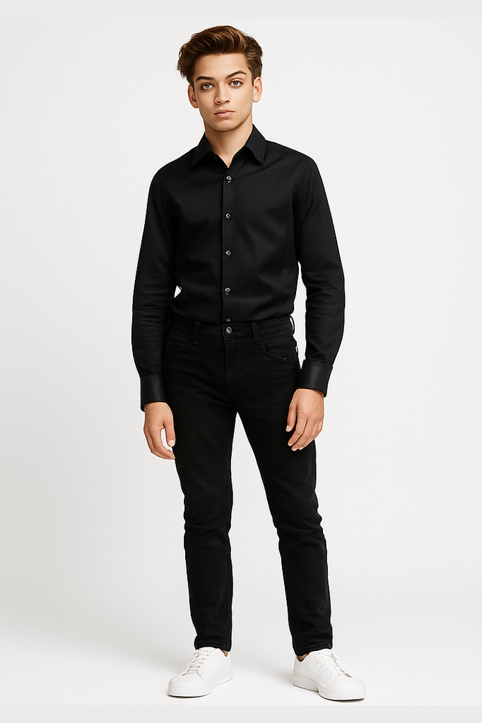 Michael Kors Boys Black Dress Shirt