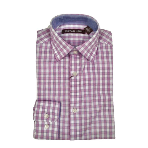 Michael Kors Boys Cotton Pink/White Check Dress Shirt - NorthBoys