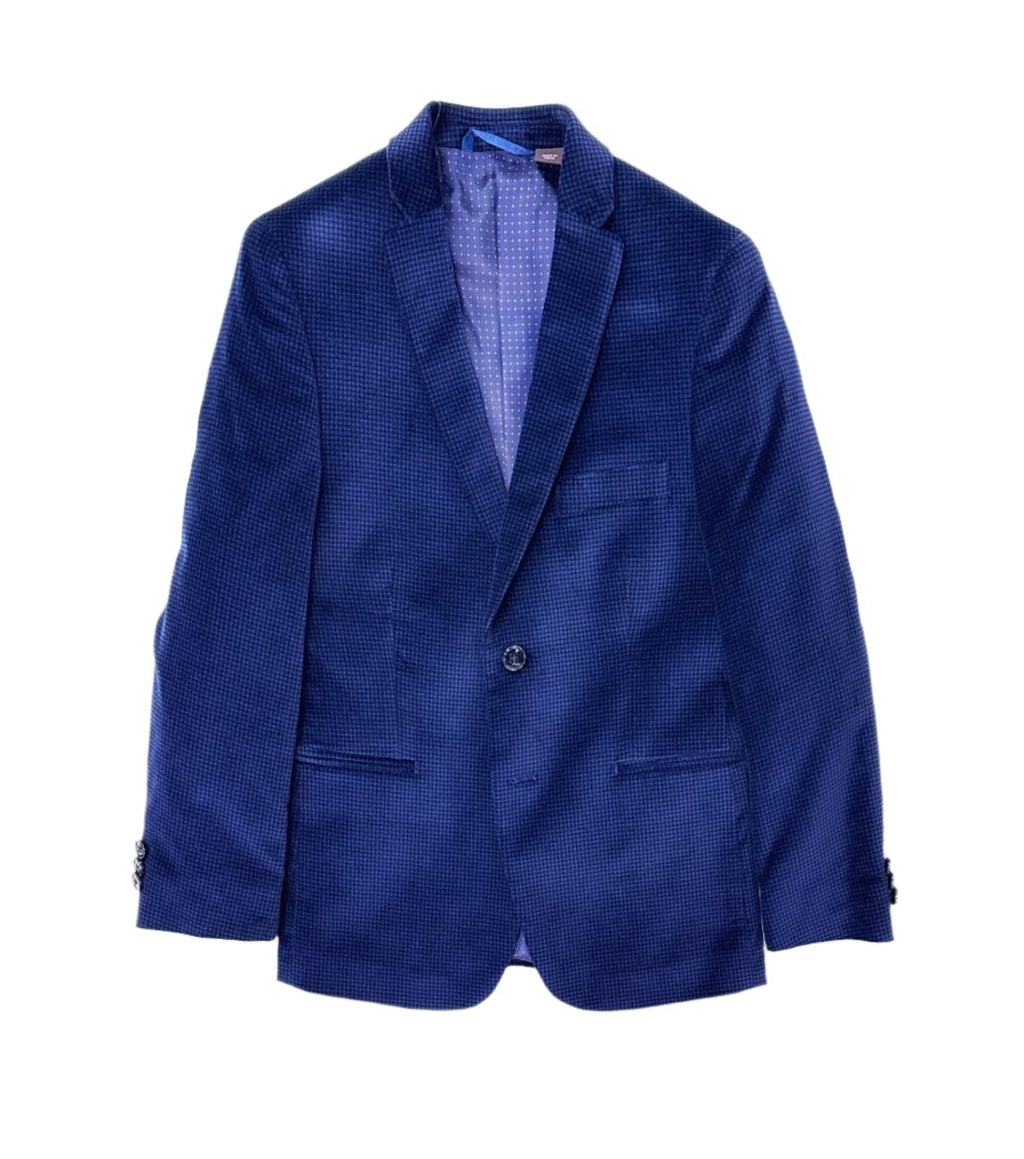 Michael Kors Boys Dark Blue Velvet Jacket_ U0070-NorthBoys