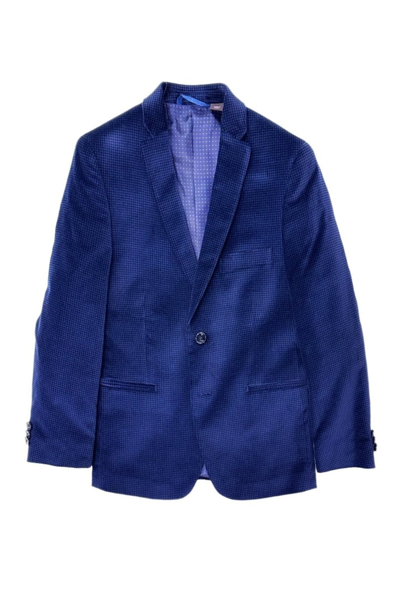 Michael Kors Boys Dark Blue Velvet Jacket_ U0070-NorthBoys