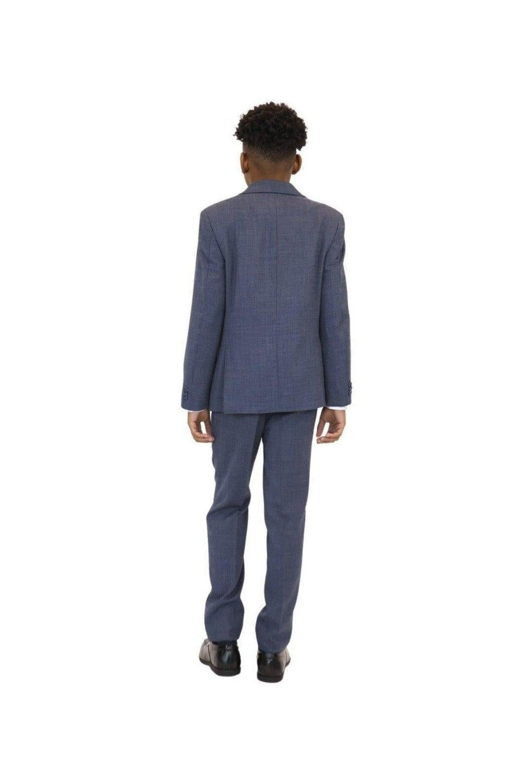 Michael Kors Boys Husky Medium Blue Mini Check Wool Suit-NorthBoys