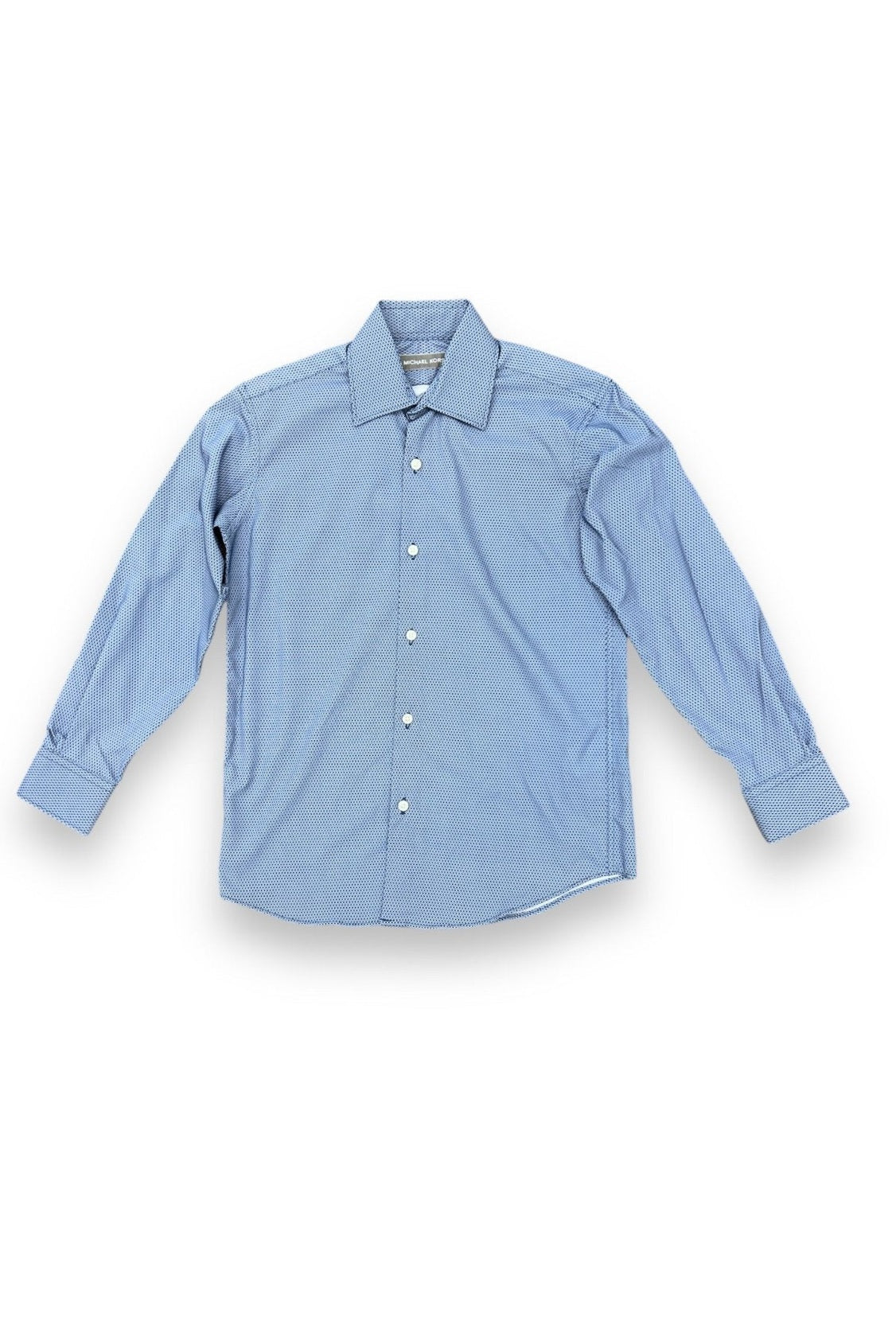 Boys Patterned Blue Dress Shirt - NorthBoys