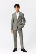 Michael Kors Boys Skinny Fit Grey Plaid Suit-NorthBoys