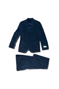 Michael Kors Boys Skinny Fit Navy Plaid Suit-NorthBoys