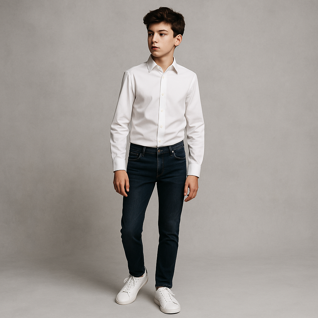 Michael Kors Boys White Cotton Dress Shirt_ Z0000_B