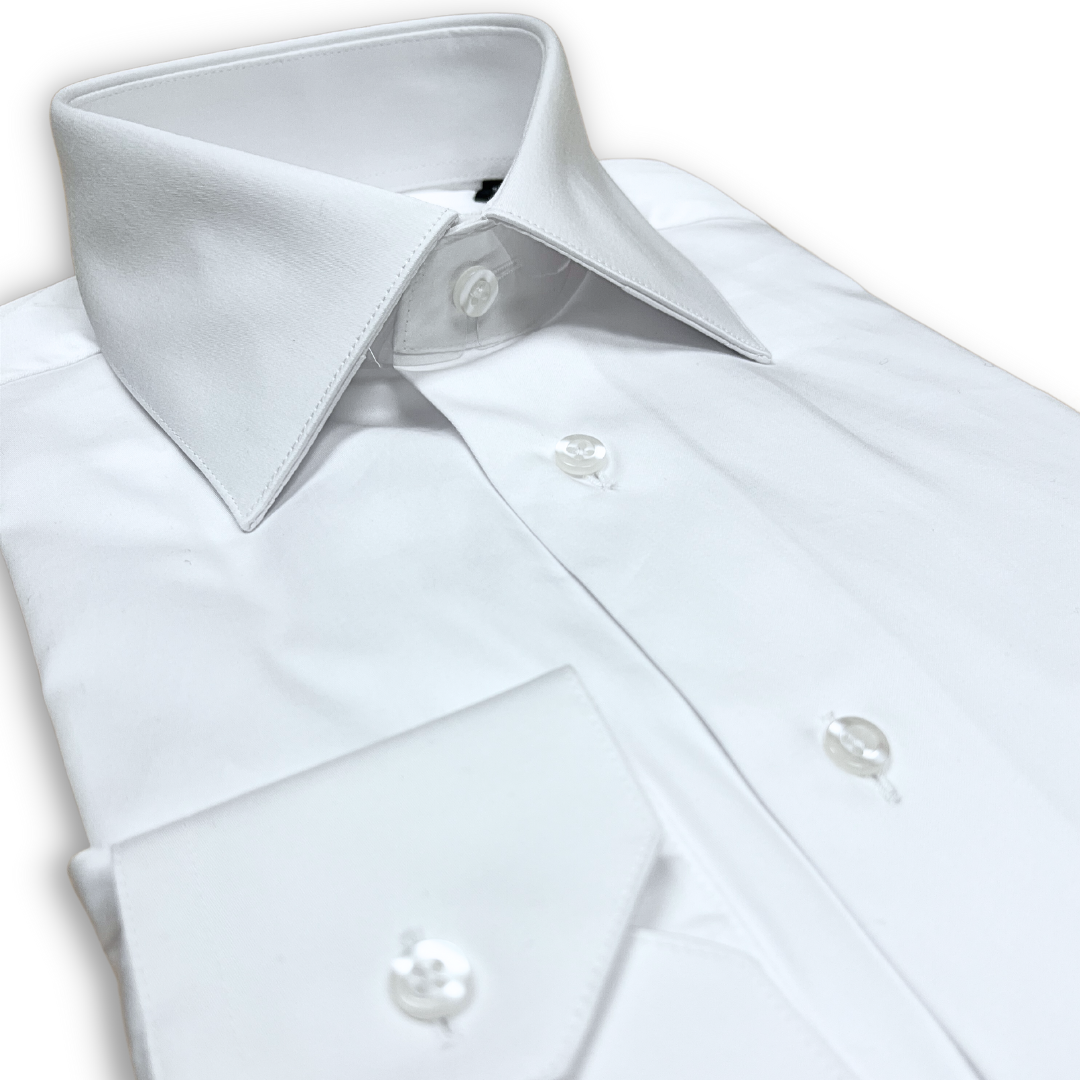 Bright White Formal/Casual Plain-Solid Premium Cotton Embroidered Shirt For  Men