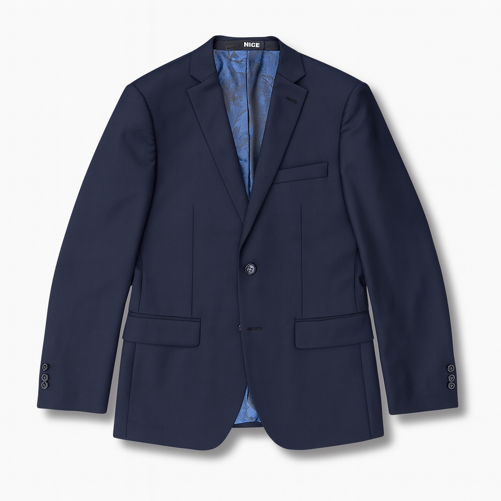 Nice Threads Boys Slim Fit Stretch Navy Suit Jacket-NorthBoys