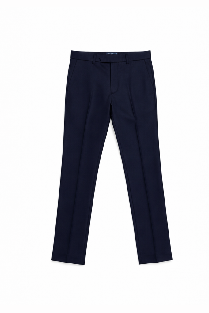 Navy blue pants on a white background