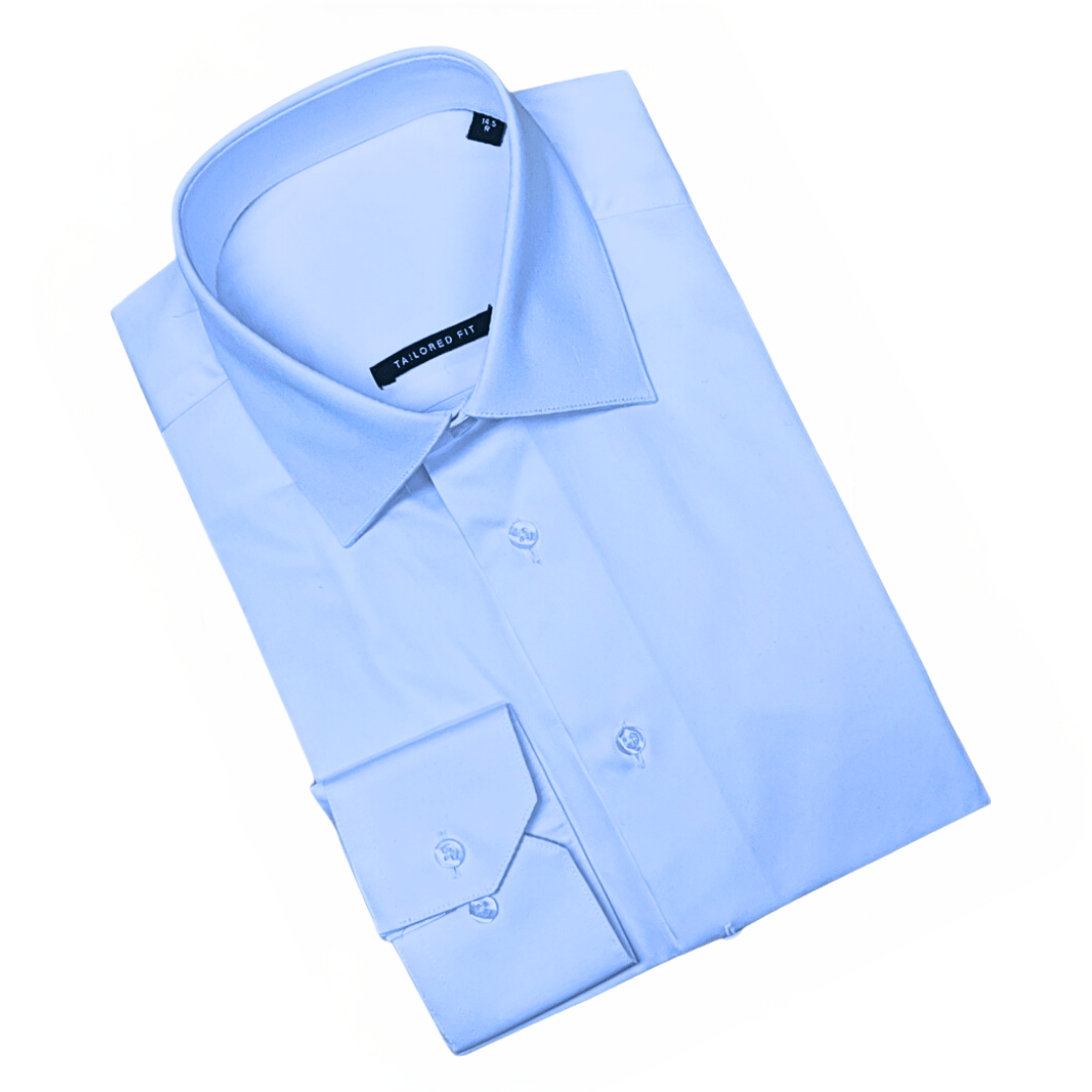 NorthBoys Mens Tailored Fit Light Blue Premium Cotton Dress Shirt - NorthBoys