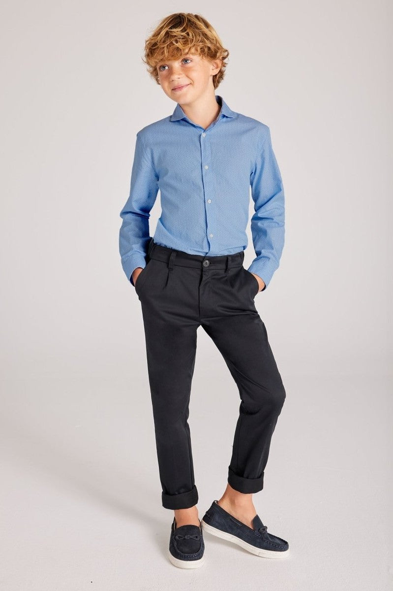 Nukutavake Boys Long Sleeve Micro Print Shirt_ 6142 - NorthBoys