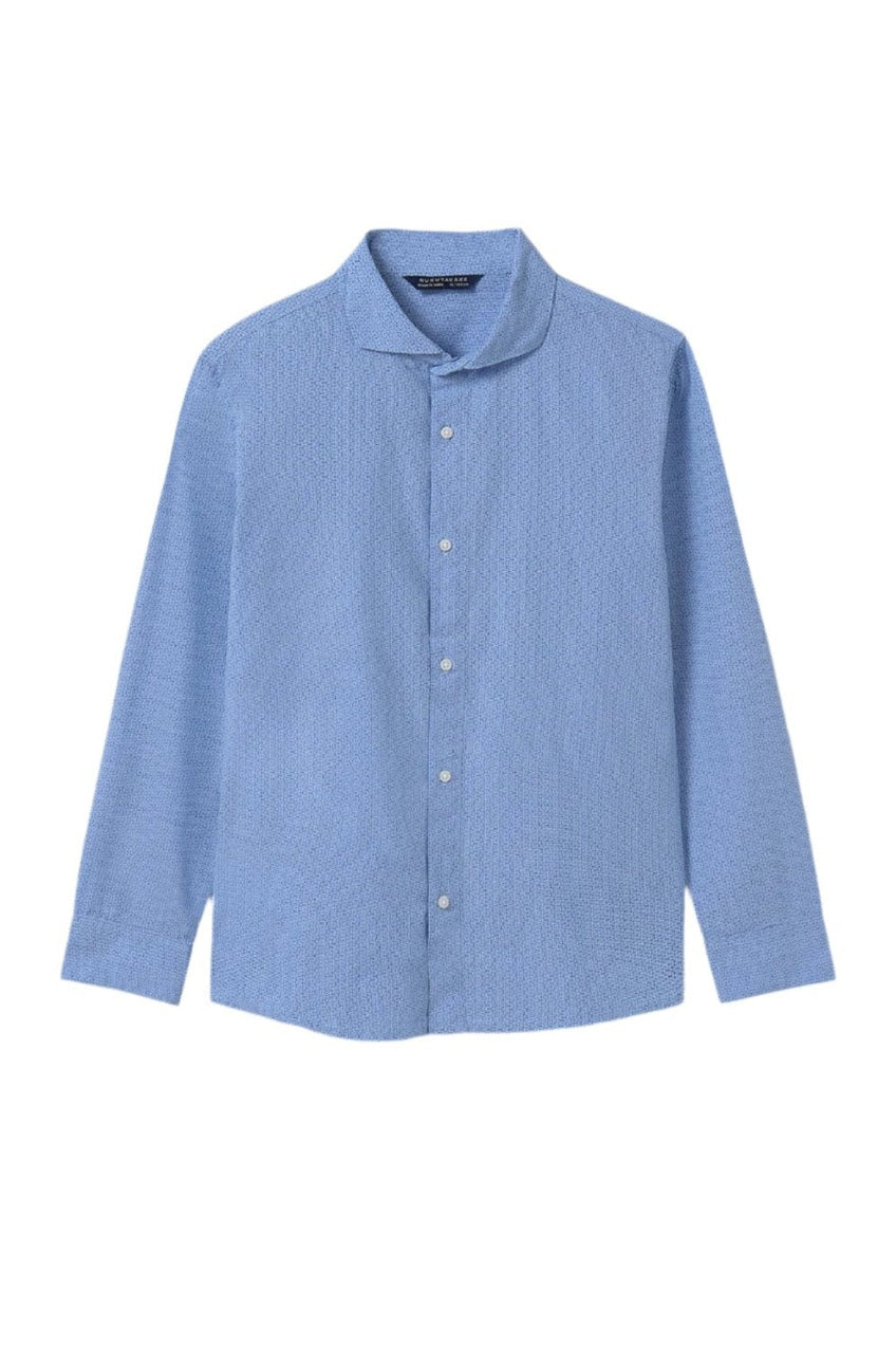 Nukutavake Boys Long Sleeve Micro Print Shirt_ 6142 - NorthBoys