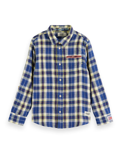 Scotch & Soda Boys Yellow/Blue Check Shirt_173655-6096