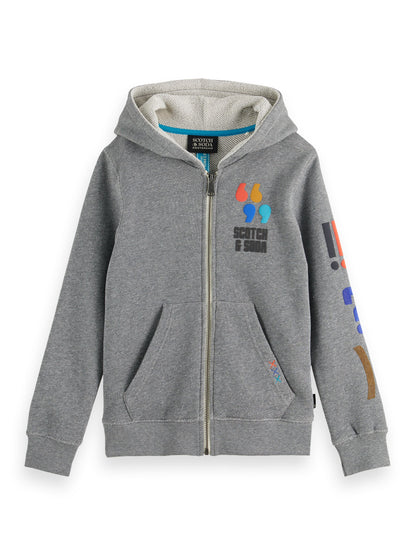 Boys Regular-Fit Zip-Through Artwork Hoodie