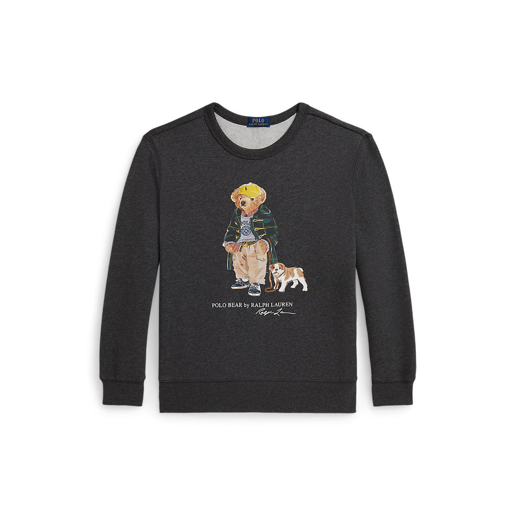 Ralph Lauren Boys Polo Bear Heathered Fleece Sweatshirt