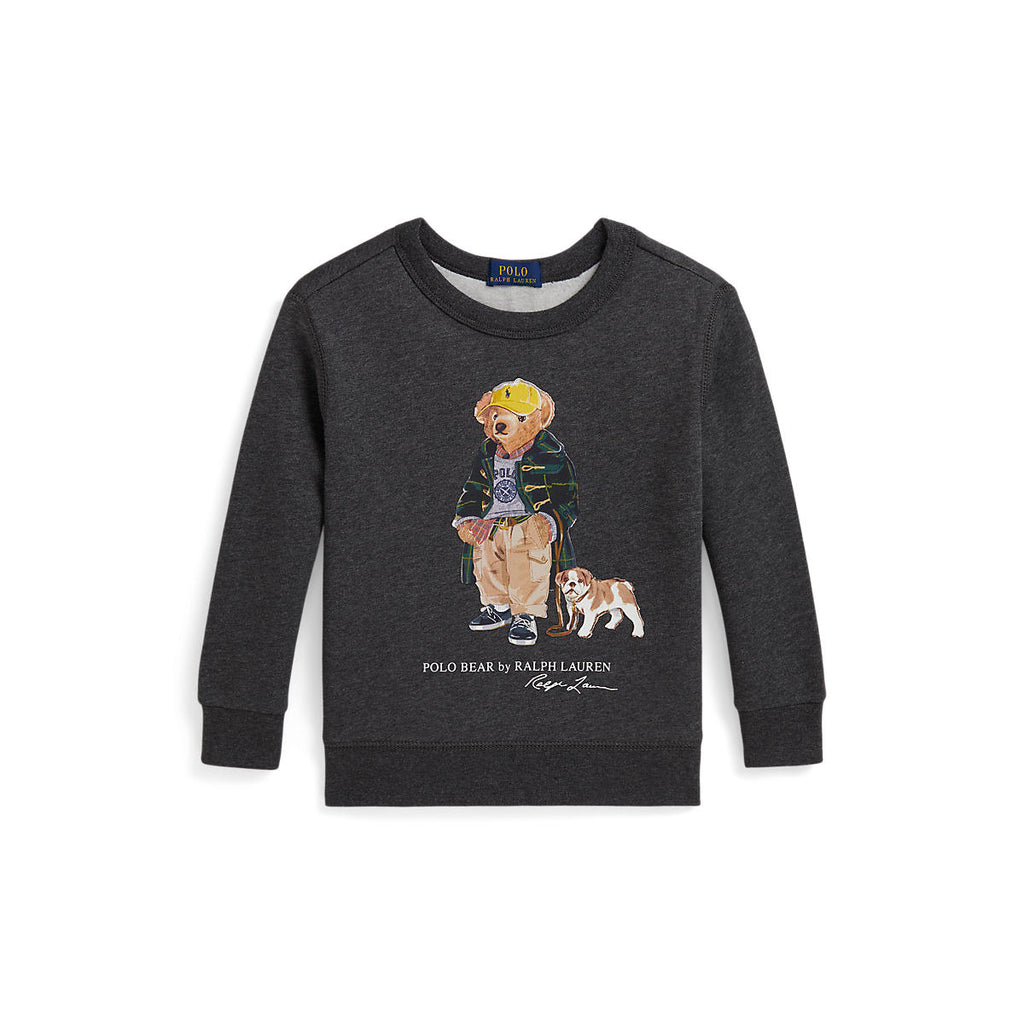 Ralph Lauren Boys Polo Bear Heathered Fleece Sweatshirt
