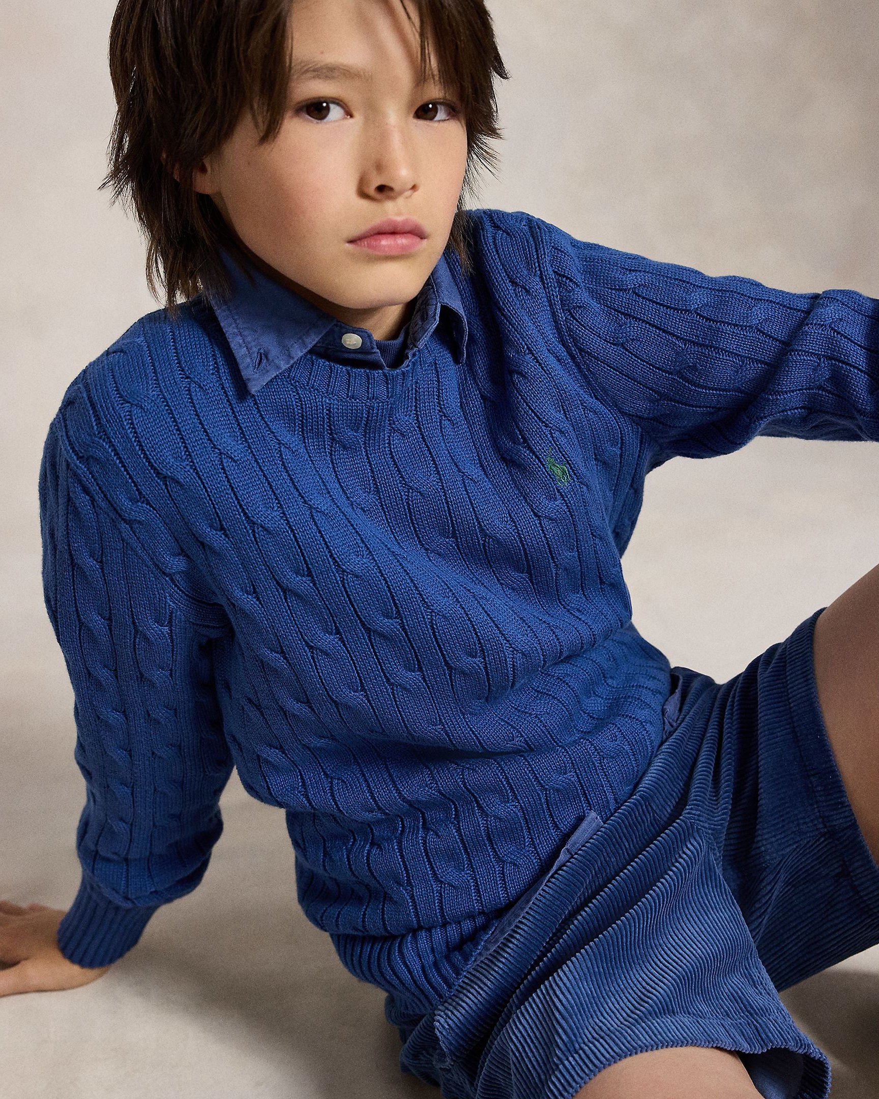 Polo Ralph Lauren Boys Combed Cotton Cable Knit Sweater