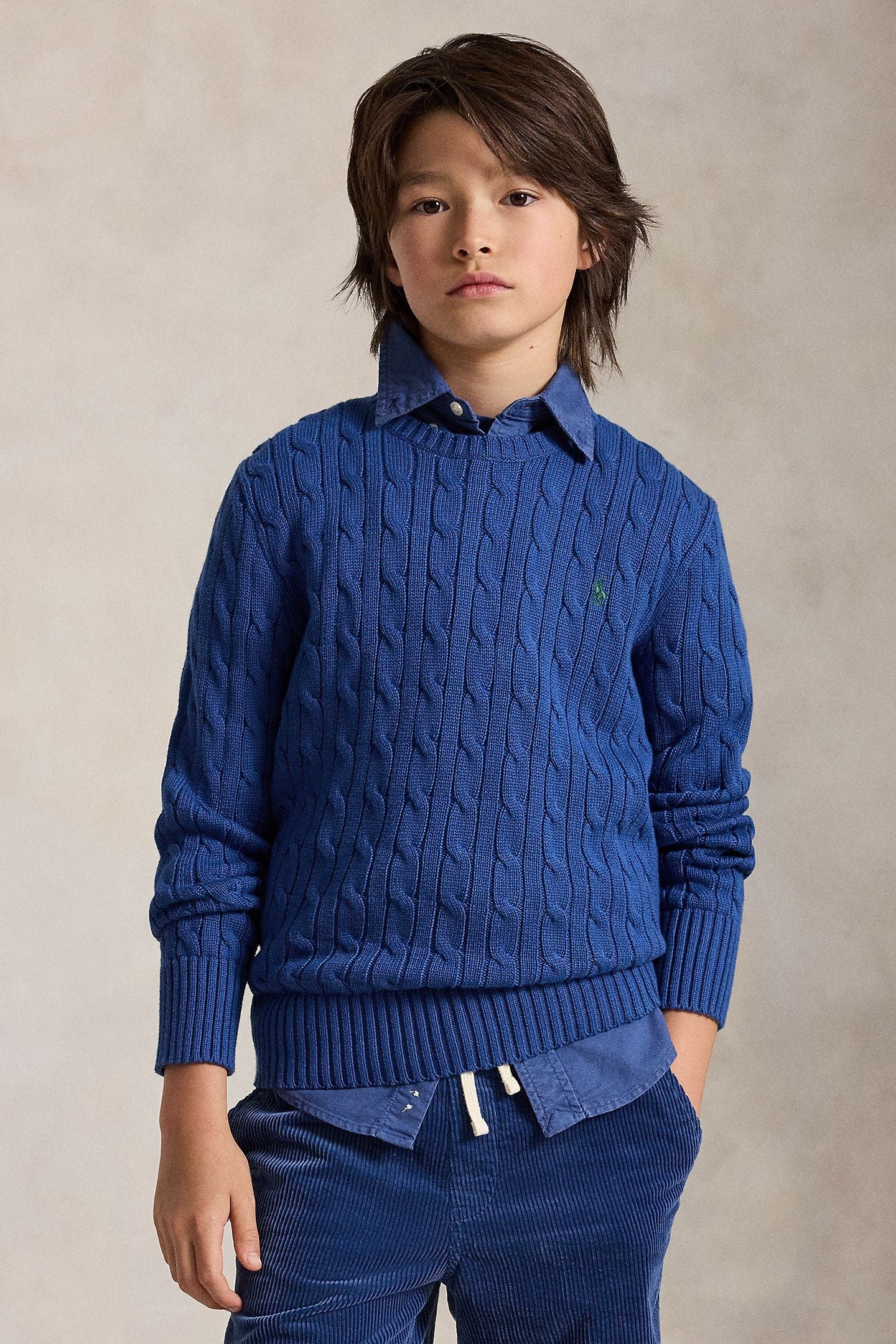 Polo Ralph Lauren Boys Combed Cotton Cable Knit Sweater