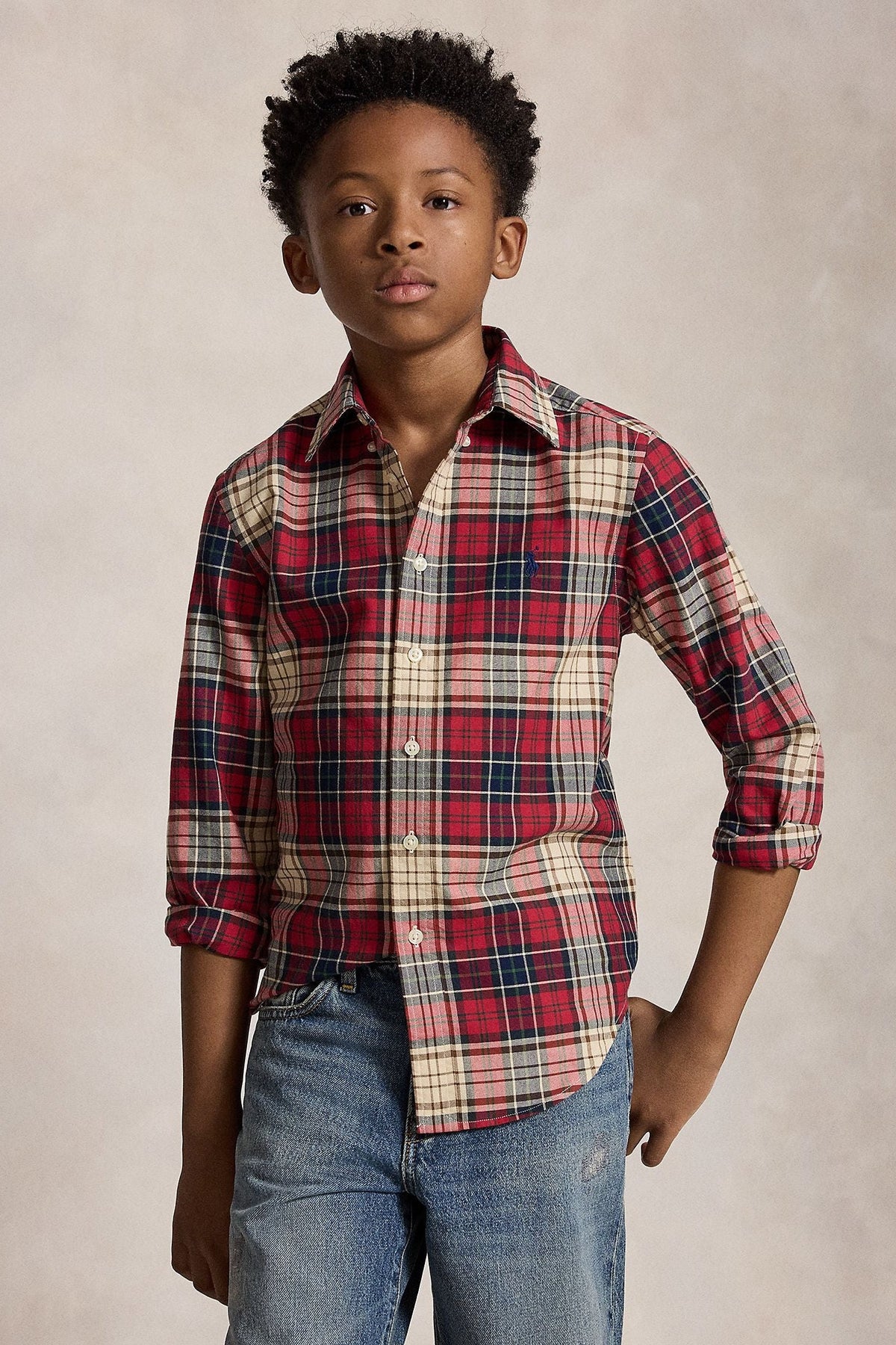 Polo Ralph Lauren Boys Plaid Cotton Oxford Shirt