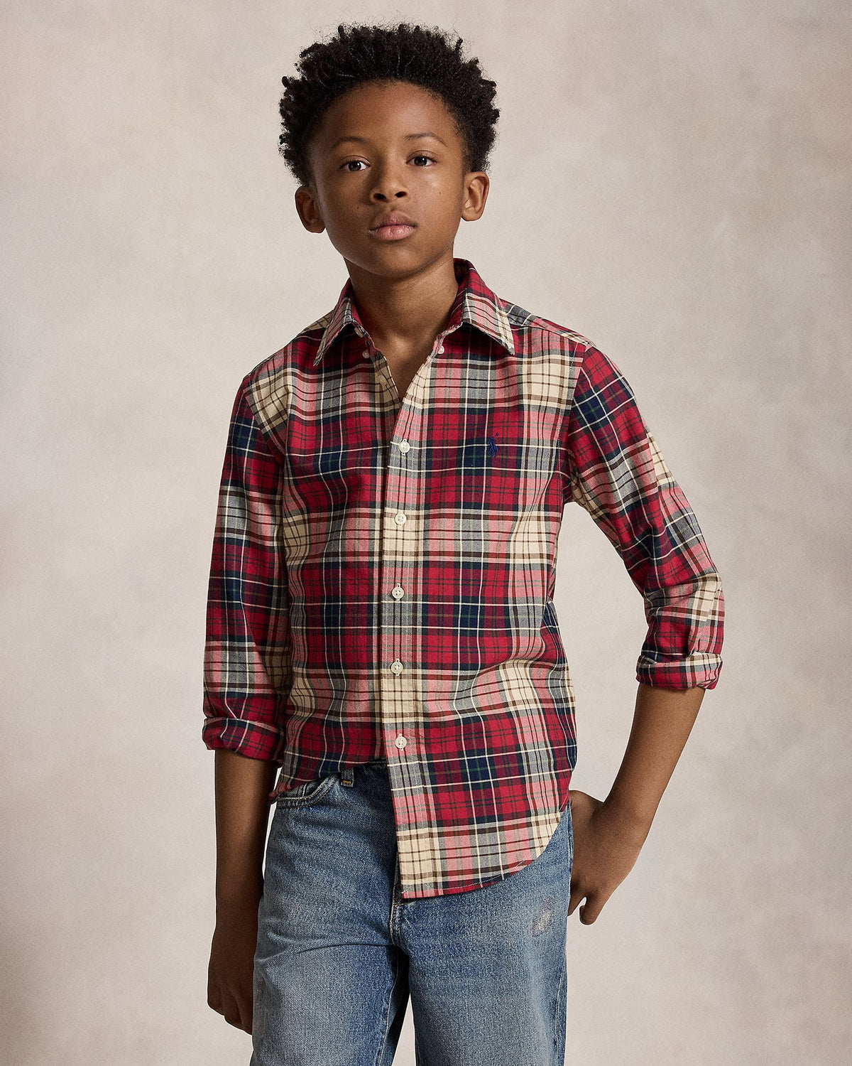 Polo Ralph Lauren Boys Plaid Cotton Oxford Shirt