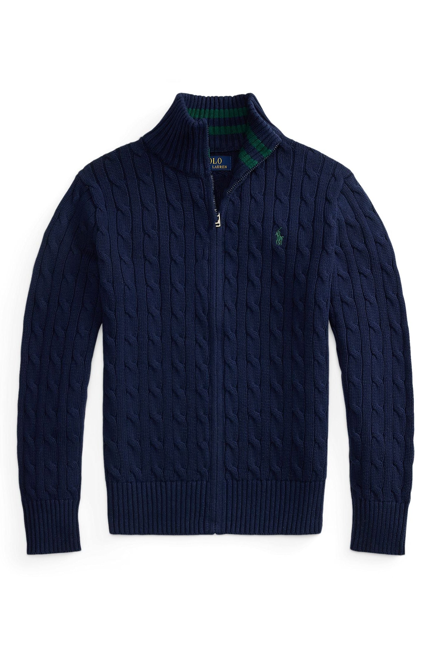 Polo Ralph Lauren Cable-Knit Cotton Full-Zip Sweater
