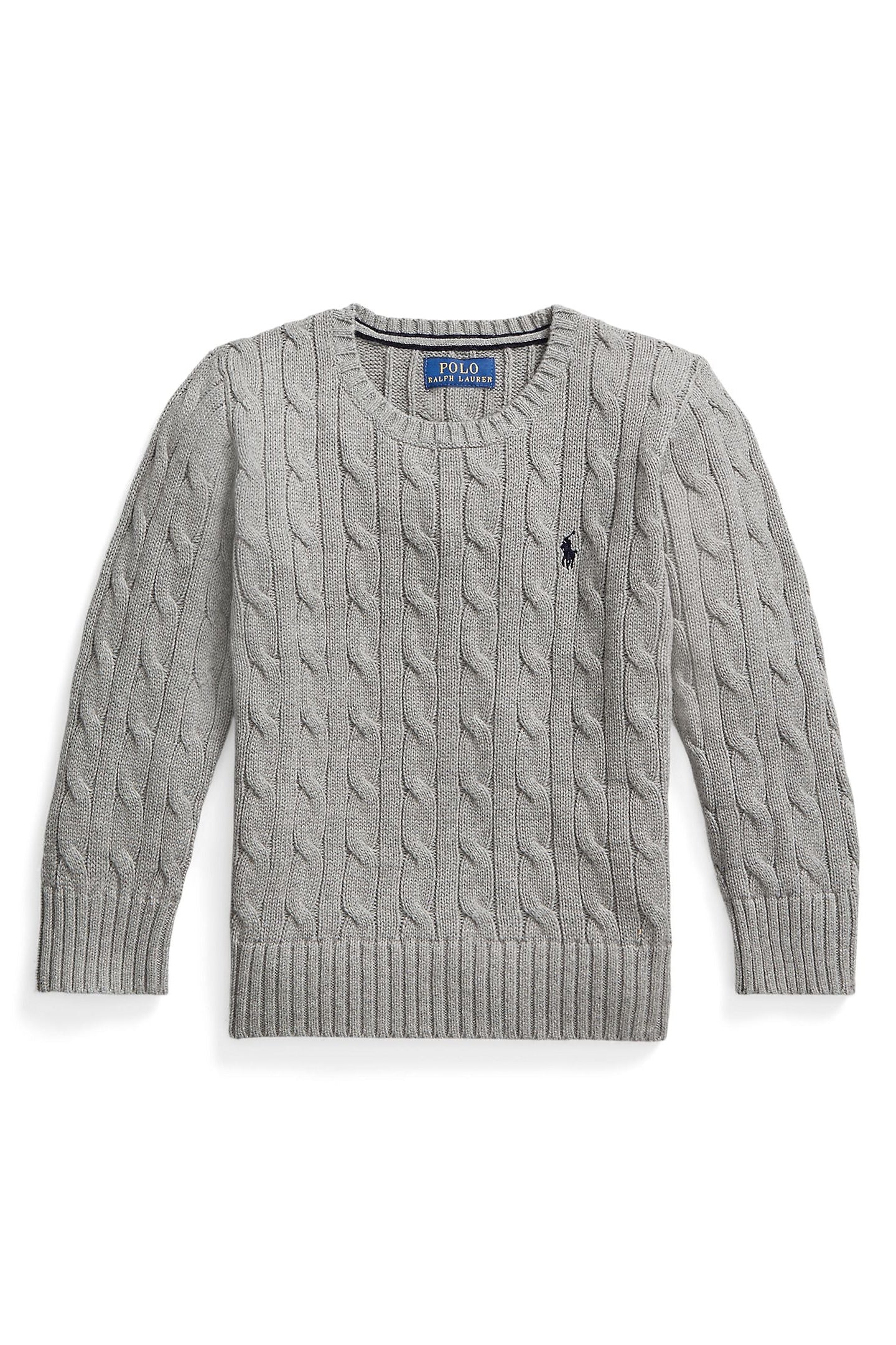Polo Ralph Lauren Little Boys Combed Cotton Cable Knit Sweater grey