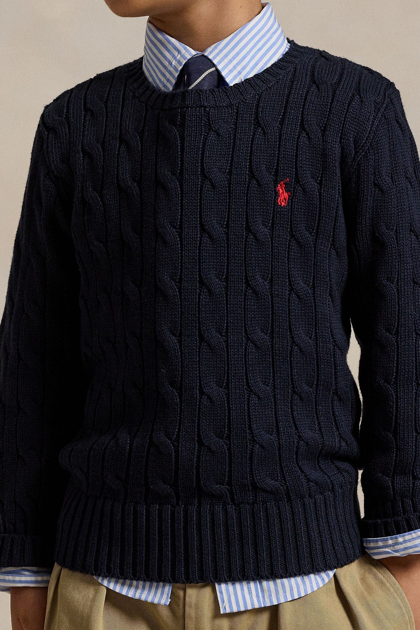 Polo Ralph Lauren Little Boys Combed Cotton Cable Knit Sweater navy
