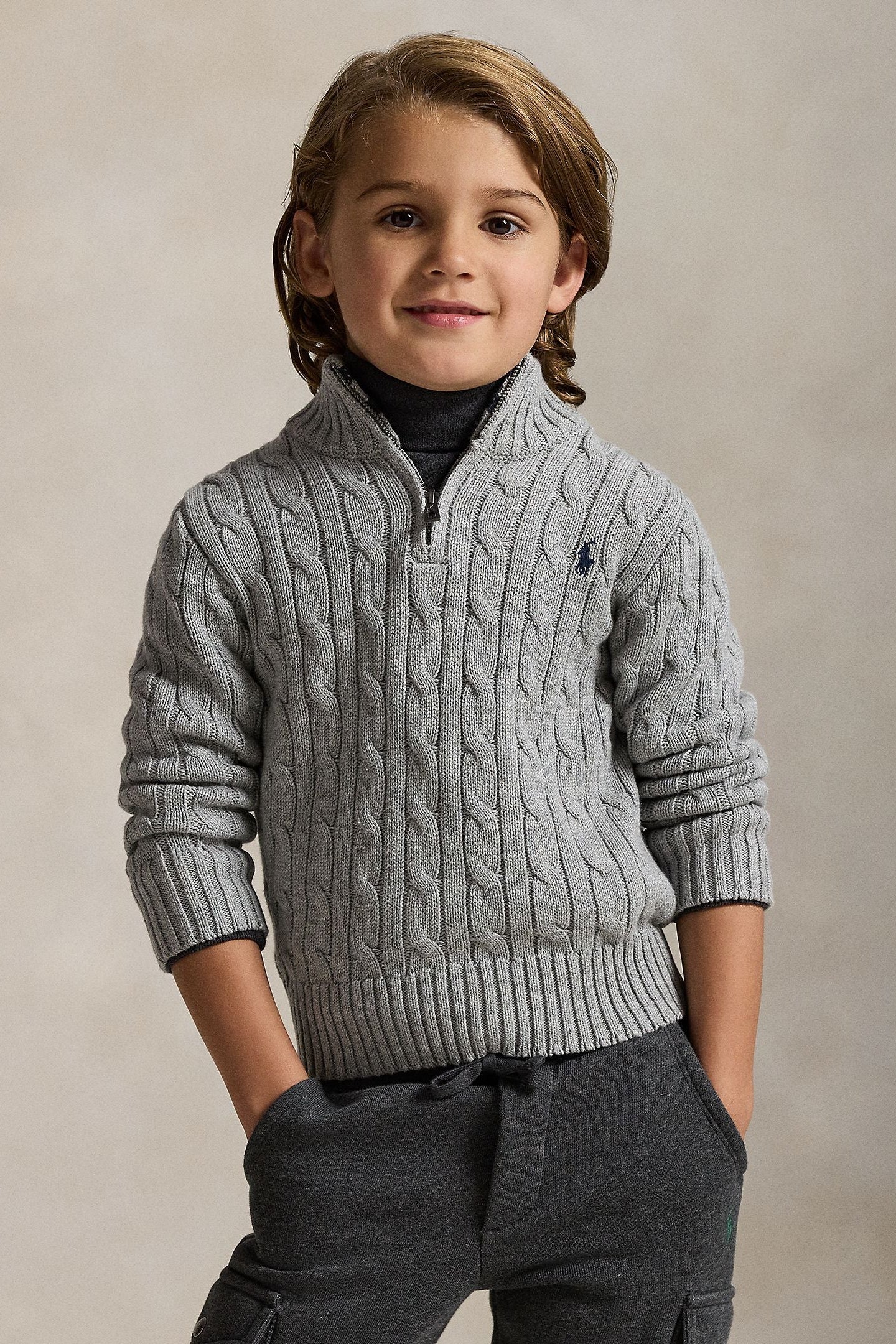Polo Ralph Lauren Little Boys Pullover Sweater grey