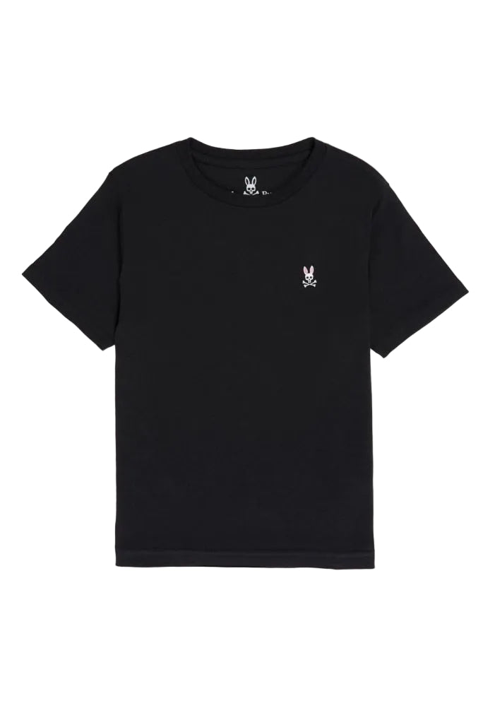 Psycho Bunny Kids Black Classic Crew Neck T-Shirt_ B0U014CRPC - 001 - NorthBoys