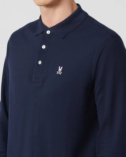 Psycho Bunny Kids Navy Classic Long Sleeve Polo_ B0M658ARPC - 410 - NorthBoys