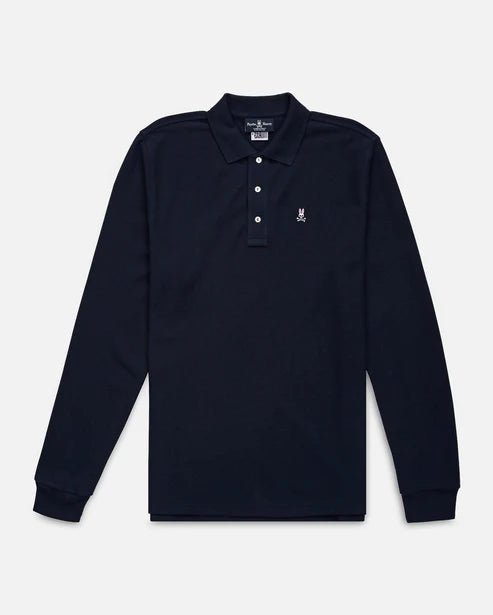 Psycho Bunny Kids Navy Classic Long Sleeve Polo_ B0M658ARPC - 410 - NorthBoys
