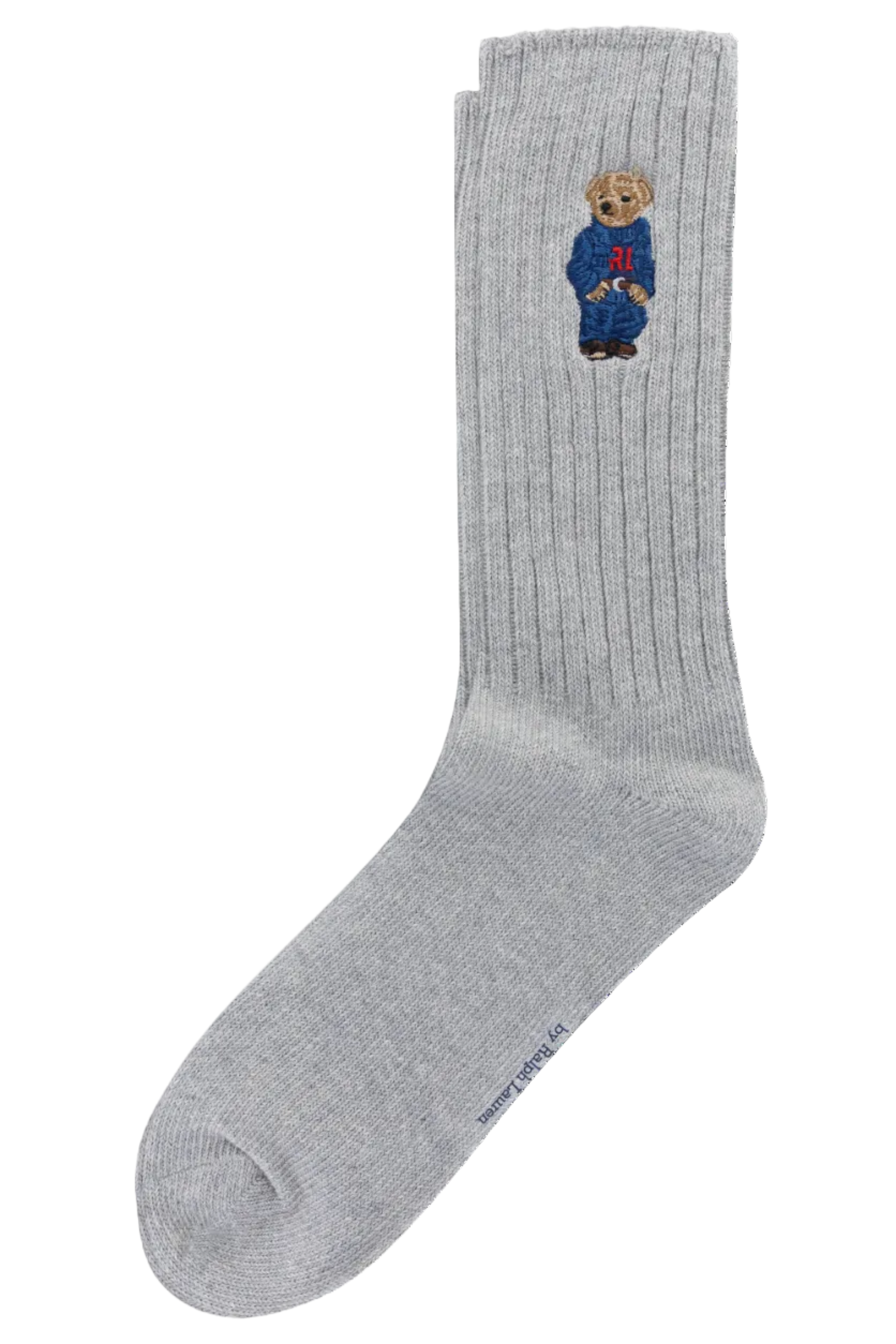 Ralph Lauren Boys Denim Bear Crew-Length Socks