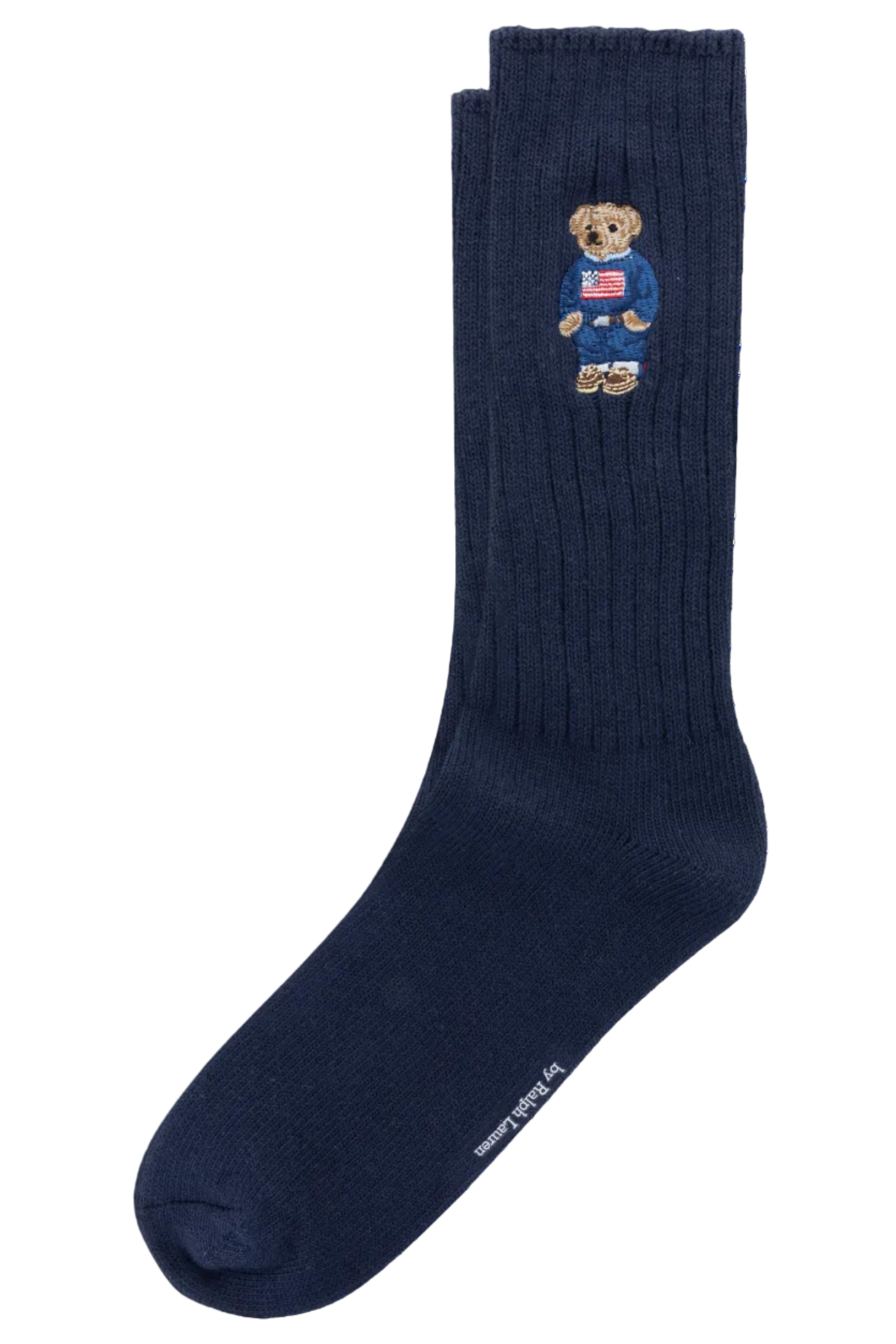 Ralph Lauren Boys Denim Bear Crew-Length Socks
