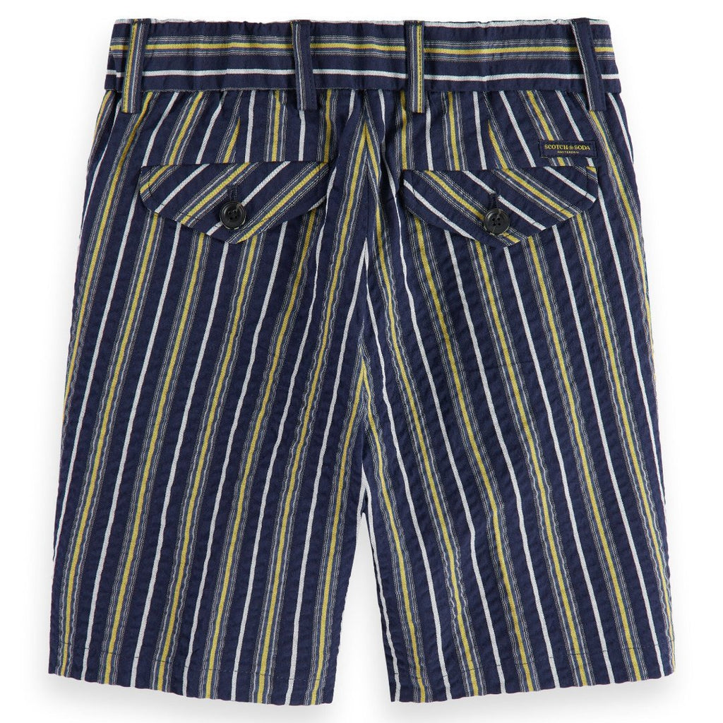 Scotch & Soda Boys Longer Length Seersucker Navy Shorts_ 24170453 - NorthBoys