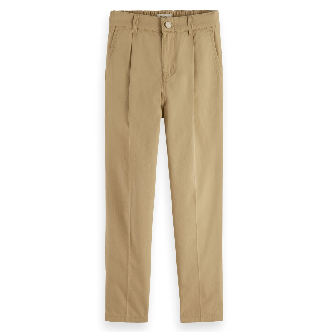 Scotch & Soda Boys Loose Tapered Fit Chino Khaki Pants _ 24168902 - NorthBoys