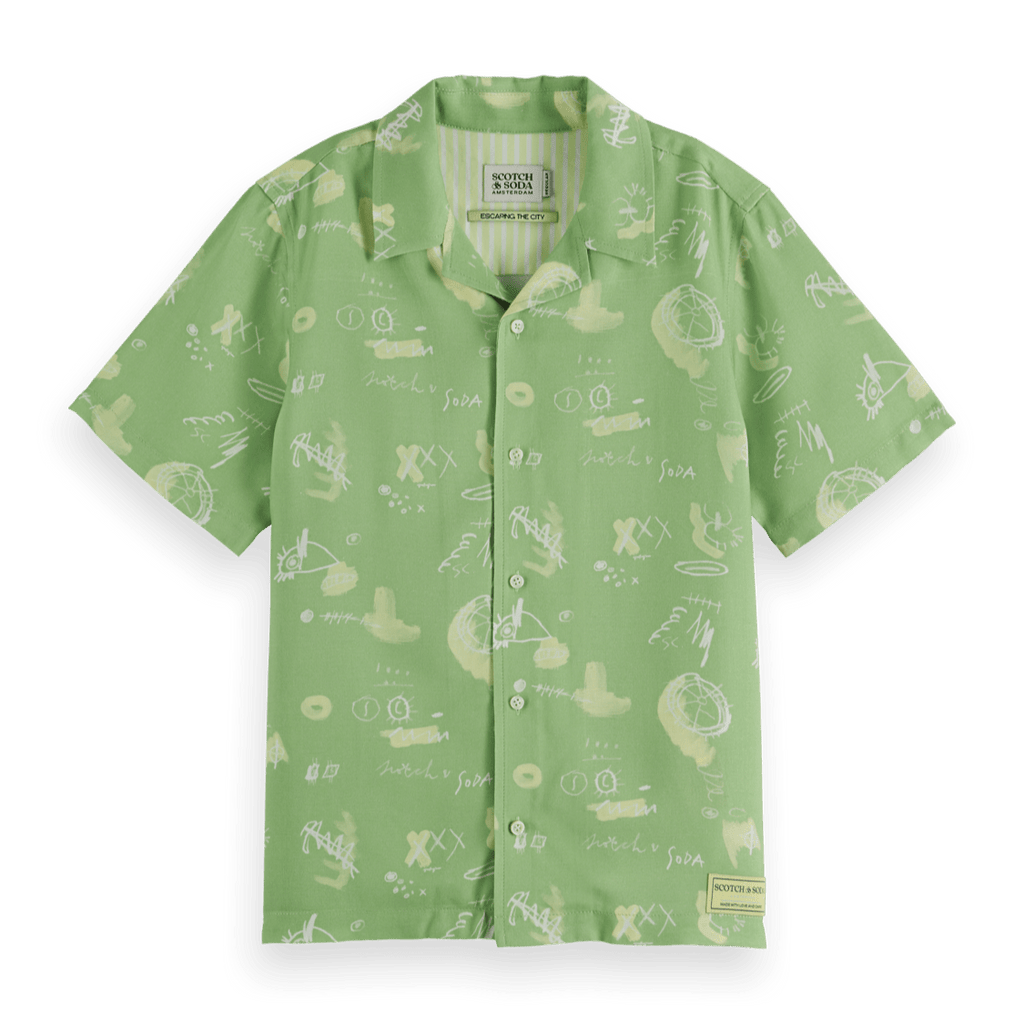 Scotch & Soda Boys Printed Short Sleeve Shirt_ 179466 - NorthBoys