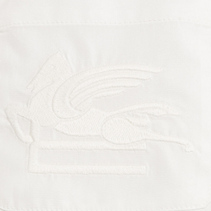Etro Boys Long Sleeve White Shirt with Pegaso Embroidery_ GU5P20
