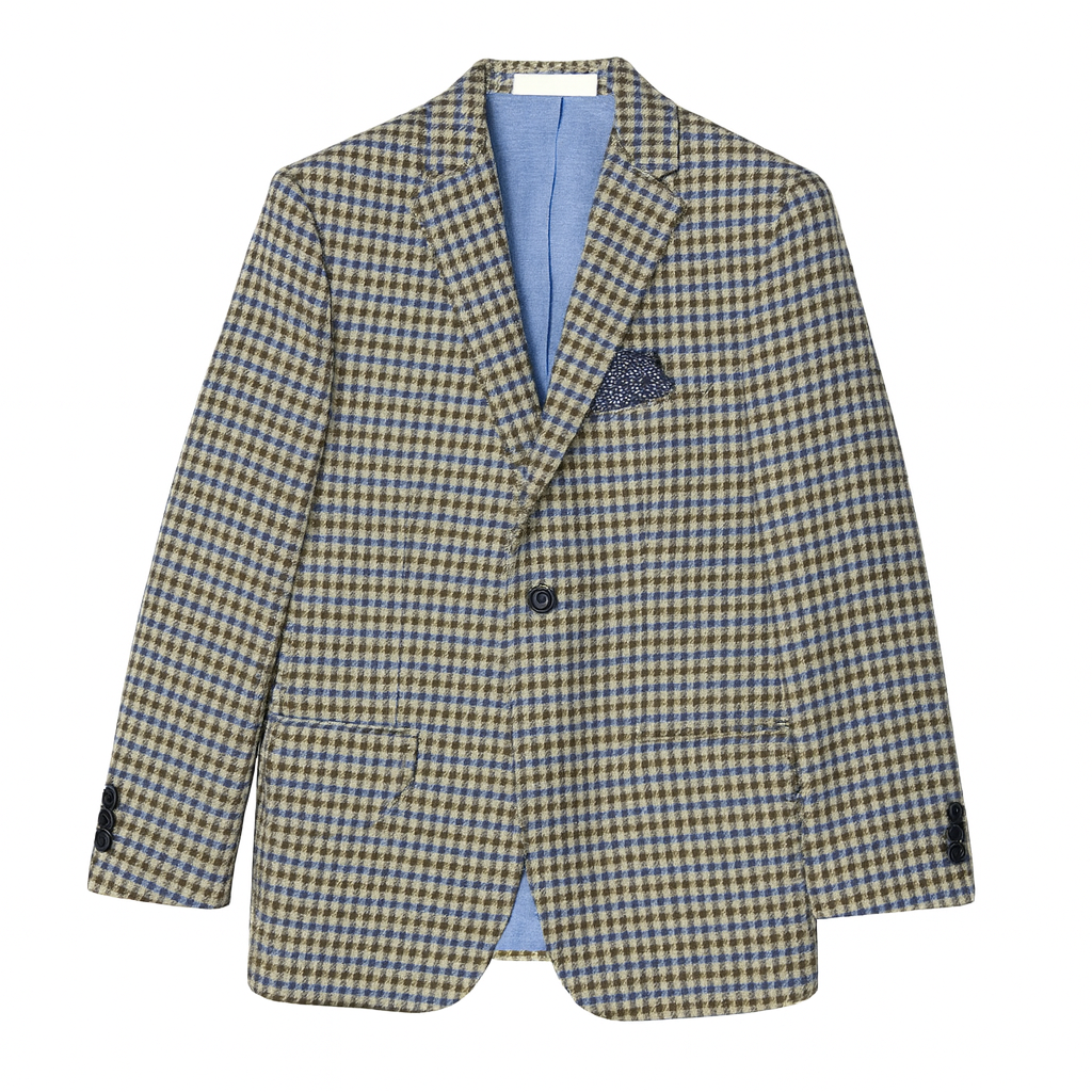 Tallia Boys Beige/Blue/Brown Check Sports Jacket-NorthBoys