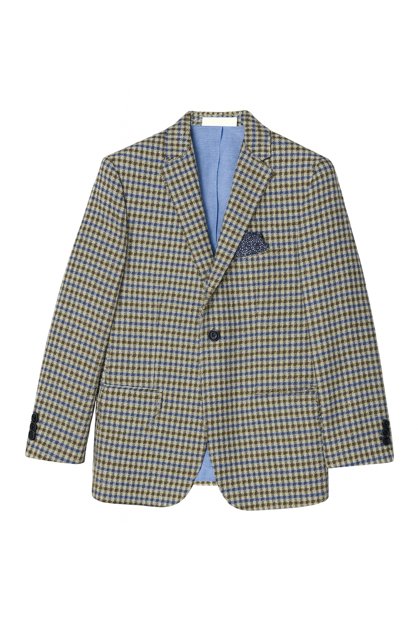 Tallia Boys Beige/Blue/Brown Check Sports Jacket-NorthBoys