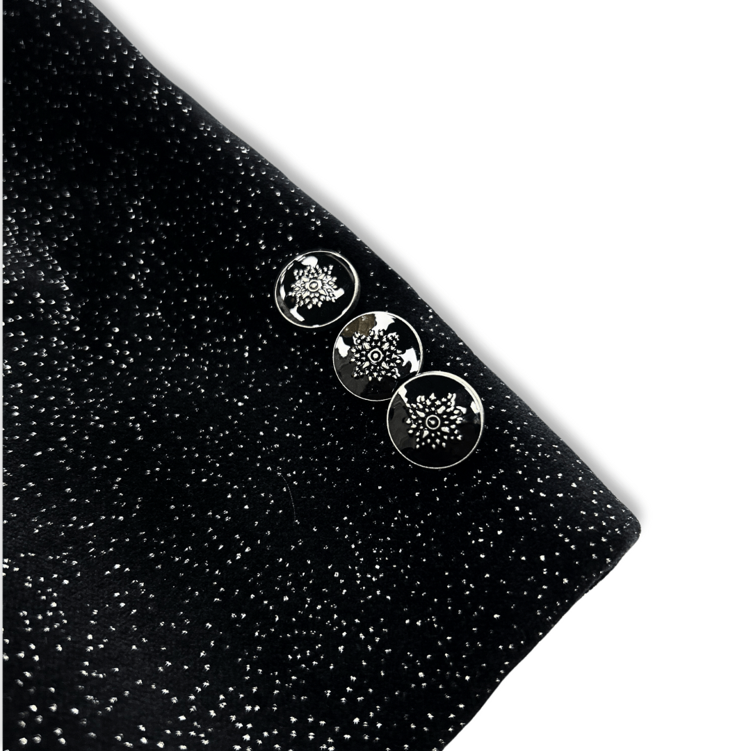 Tallia Boys Black Vwith Silver Pindot Sports Jacket - NorthBoys