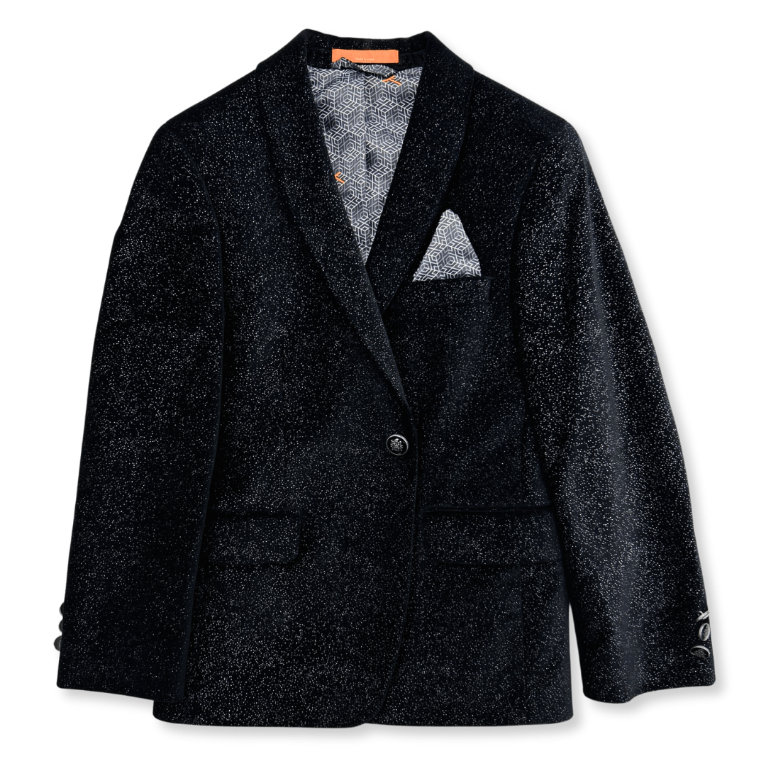 Tallia Boys Black Vwith Silver Pindot Sports Jacket - NorthBoys