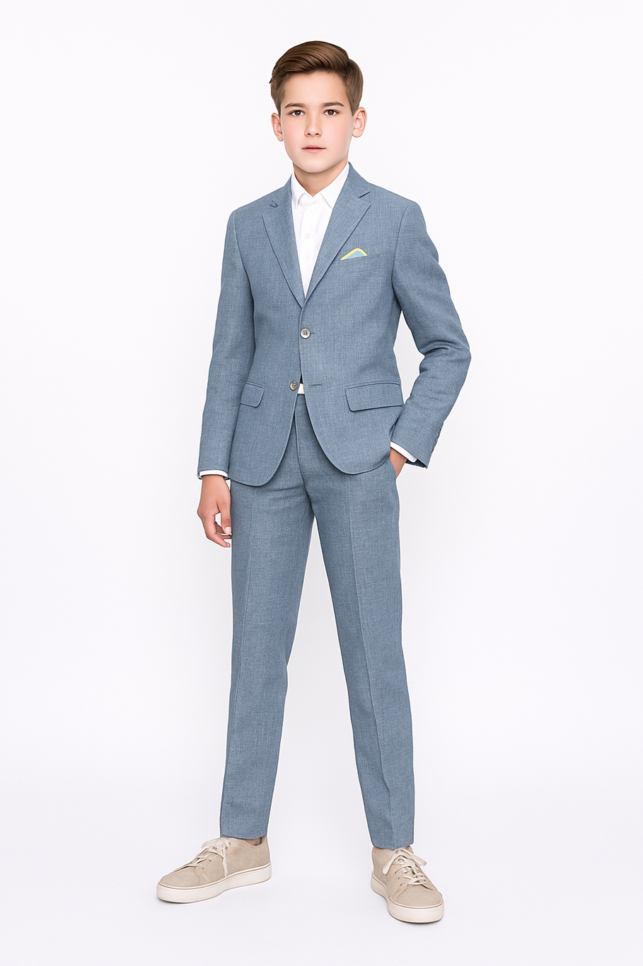 Tallia Boys Light Blue Linen Suit