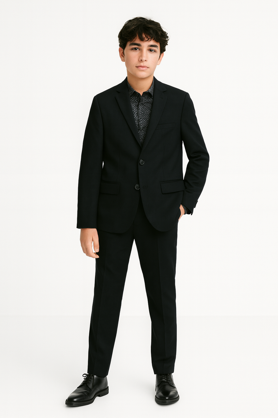 Tallia Boys Husky Black Wool Suit-NorthBoys