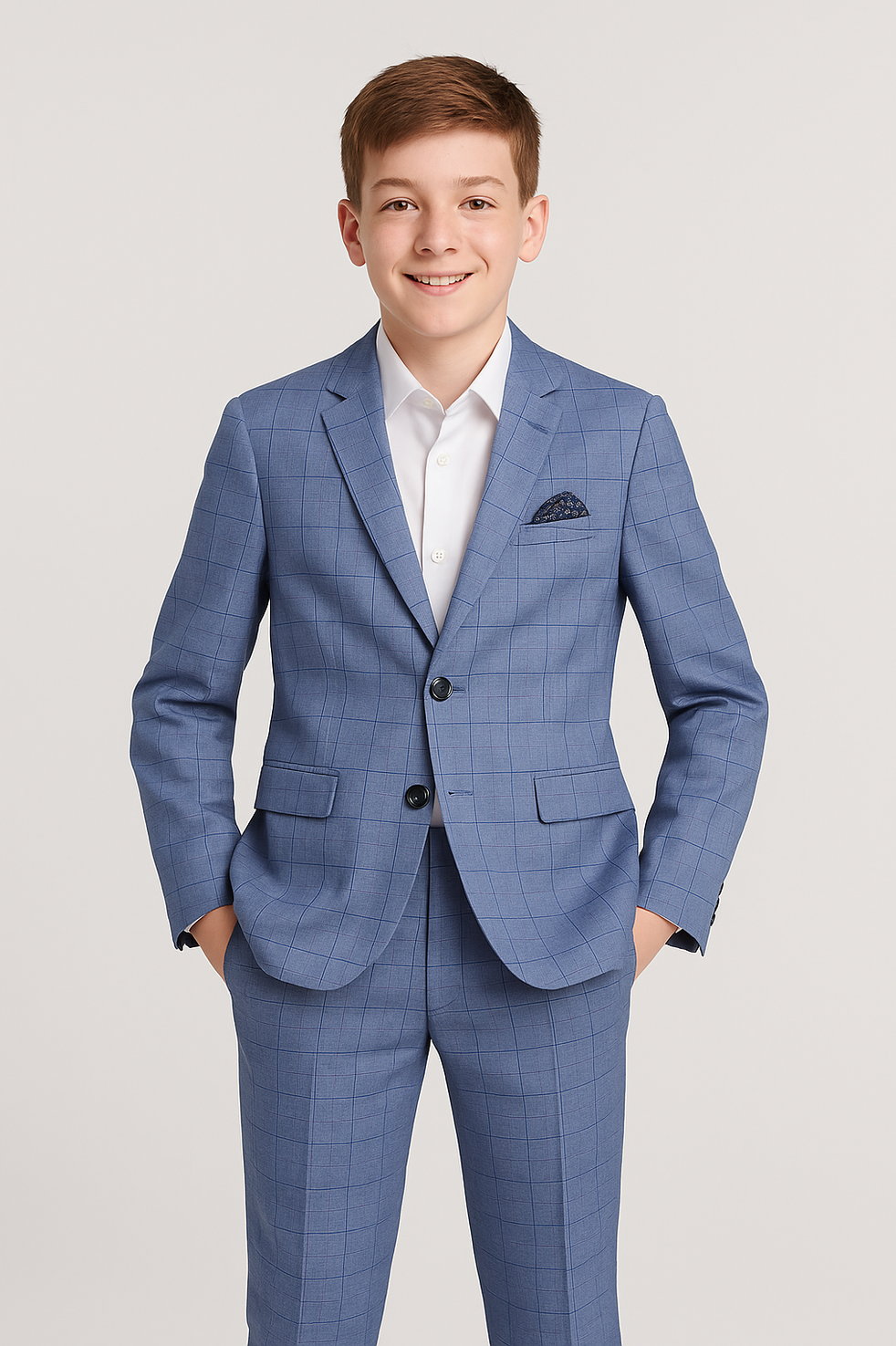 Tallia Boys Husky Blue Plaid Suit_ CZH071-NorthBoys