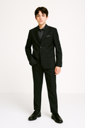Tallia Boys Skinny Black Window Pane Suit-NorthBoys