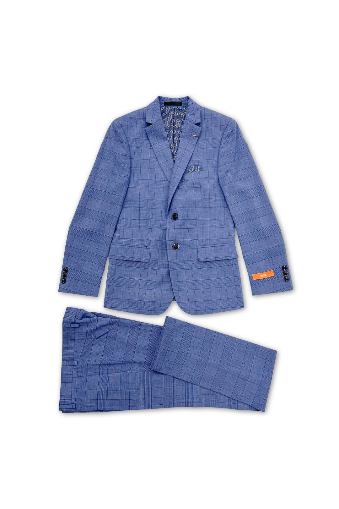Tallia Boys Skinny Blue Plaid Suit-NorthBoys