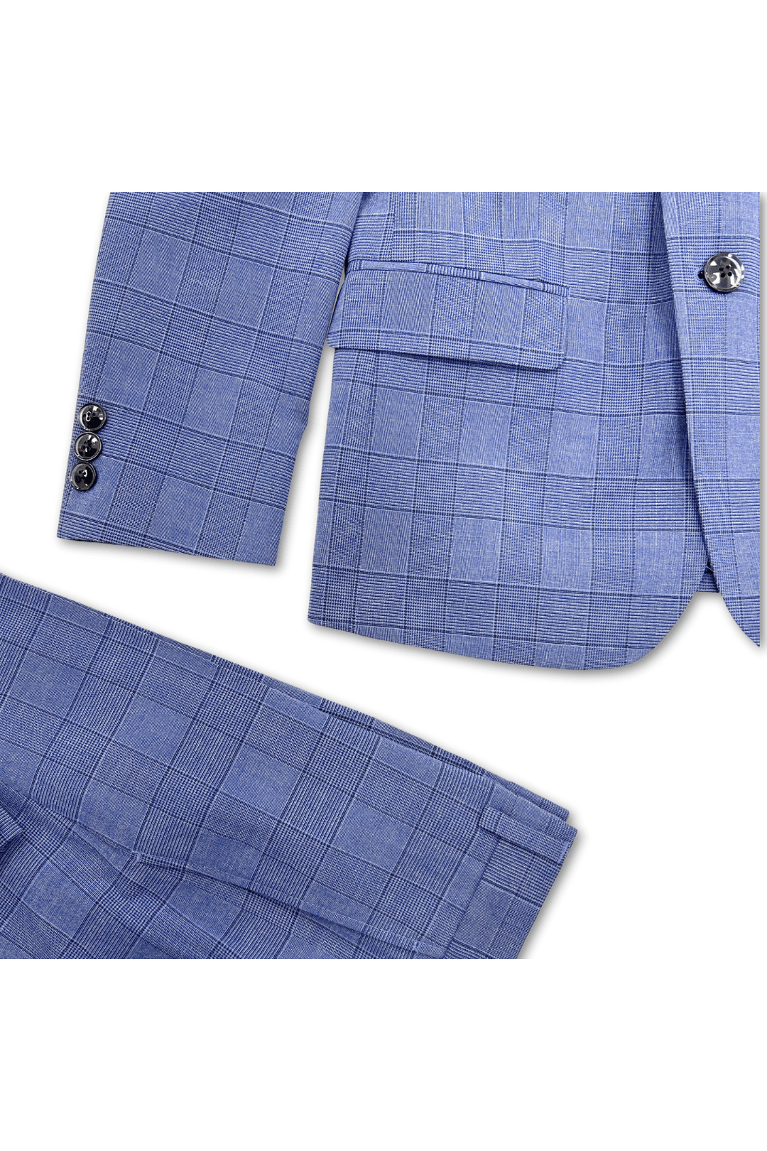 Tallia Boys Skinny Blue Plaid Suit-NorthBoys