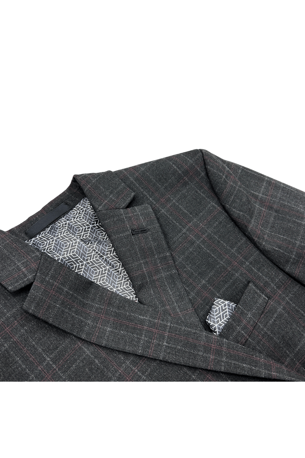 Tallia Boys Skinny Charcoal Plaid Suit-NorthBoys