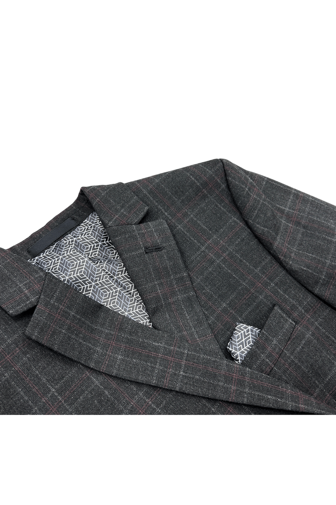 Tallia Boys Skinny Charcoal Plaid Suit-NorthBoys