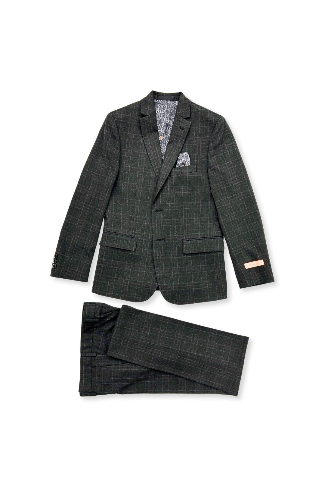 Tallia Boys Skinny Charcoal Plaid Suit-NorthBoys